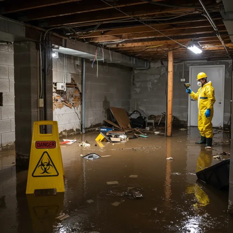 Flooded Basement Electrical Hazard in Peach County, GA Property