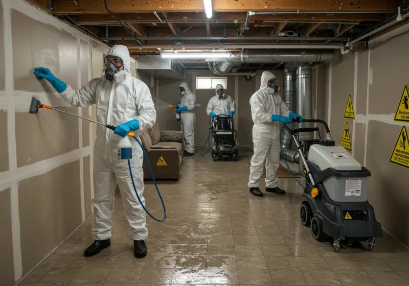 Basement Moisture Removal and Structural Drying process in Peach County, GA